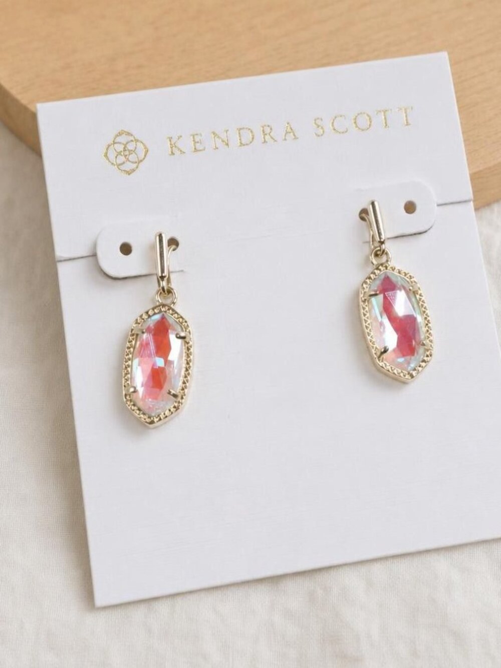 Kendra Scott Lee Gold Dichroic Glass Drop Earrings